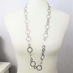 Simple Silver Hoop Necklace